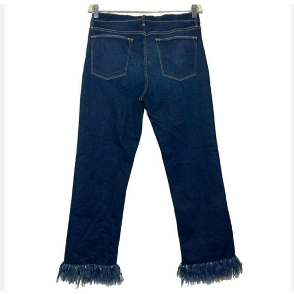 Frame Denim Le High Straight Fringe Hem Jeans in Pine Knoll - Picture 6 of 12